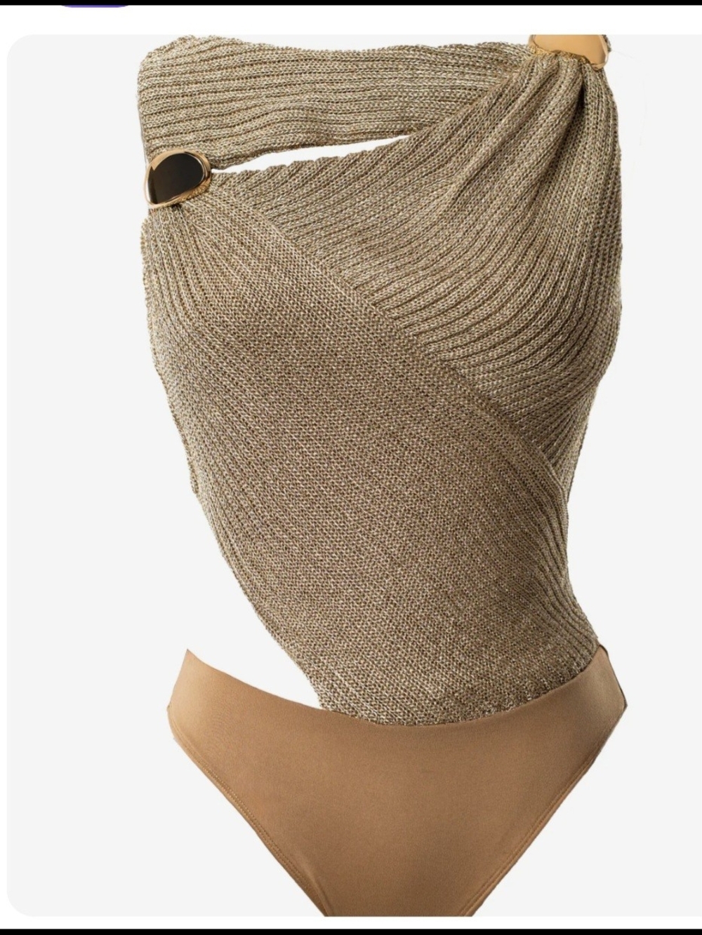 JLUXLABEL Metallic Gold Knit Midi Dress - Picture 3 of 8